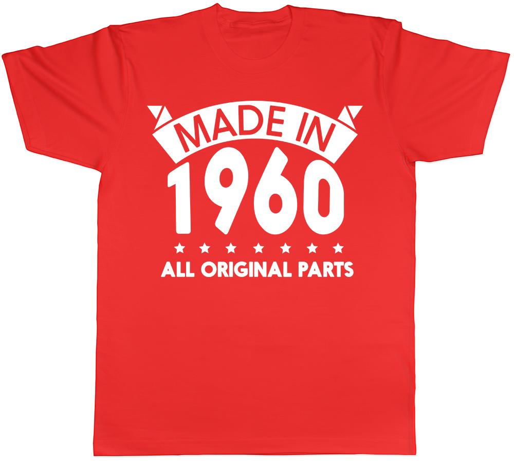 Made in 1960 All Original Parts Birthday Unisexs Short Sleeve TShirt S