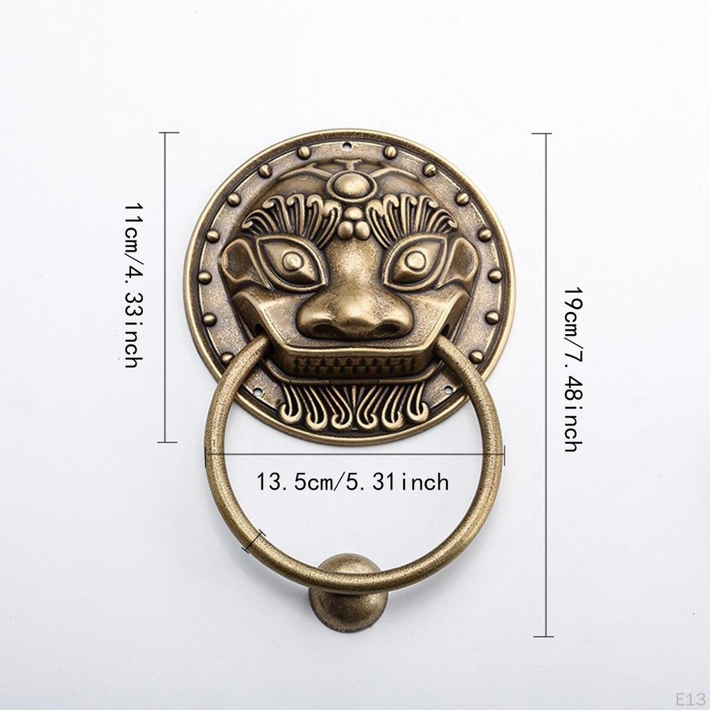 Tierkopf Türklopfer Messing für Vorne Bequem zu Benutzen Zubehör Heimdeko Vintage