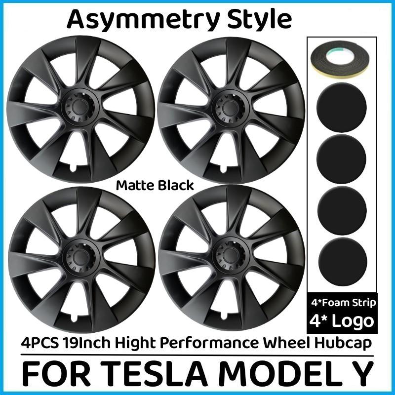 4PCS Wheel Caps for Tesla Model Y 2018-2024 Automobile Replacement 19 Inch Hubcap Performance Hub Cap Full Rim Cover Accessories