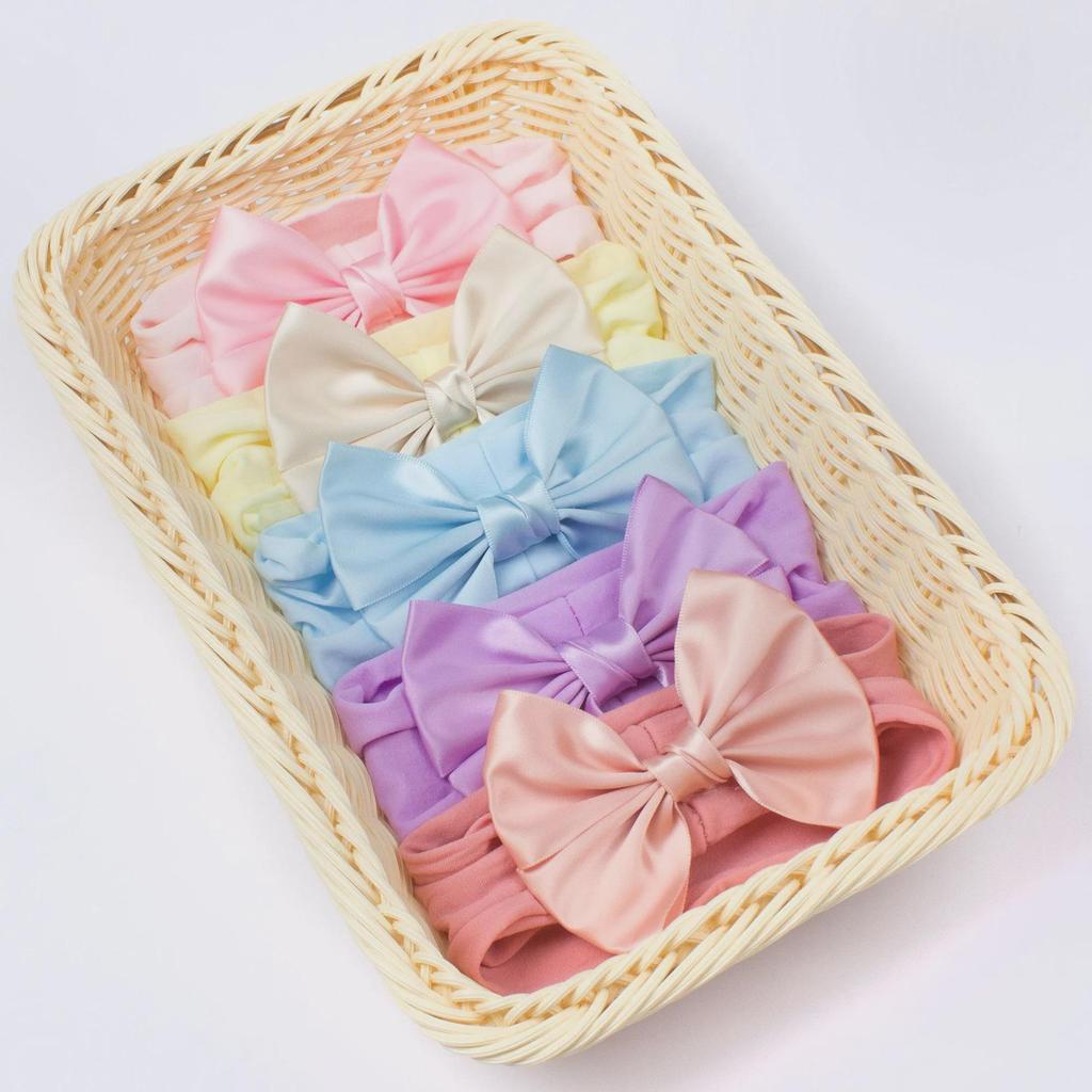 2023 New Soft Nylon Hair Accessories: Wide-Brimmed Bow Elastic Headbands for Baby Girls