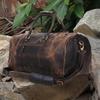Personalized Full Grain Leather Duffle Bag: Handmade Retro Weekender