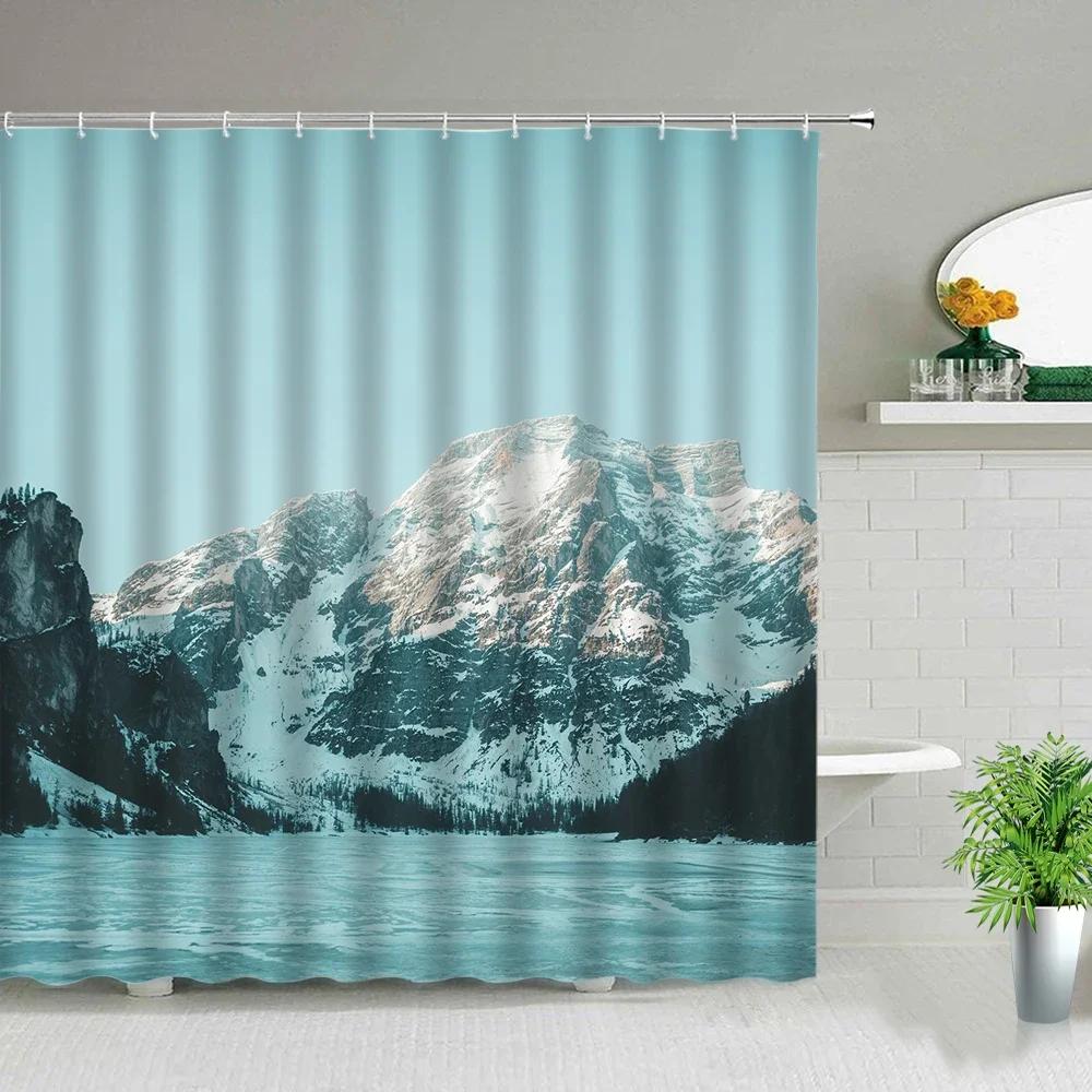 Forest Pathway Print Water-Resistant And Mildew-Resistant Shower Curtain With Nature-Inspired Design For Serene Bathroom Decor