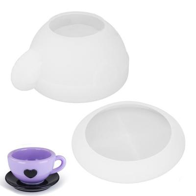 Silicone Material Love Teacup Silicone Mold Resin Art Epoxy Resin Mold 3D Cup Mold Home Decor