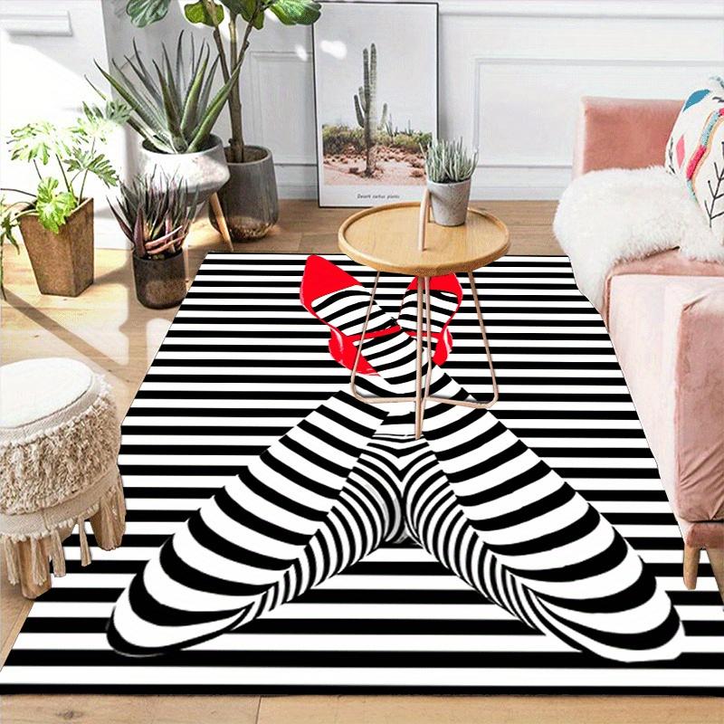 1pc Red High Heels Pattern Area Rug, Anti Slip Non Shedding Stain Resistant Carpet