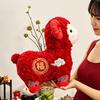 Soft Zodiac Sheep Plush Embroidered Red Goat Mascot Chinese New Year Lamb  New Year Party