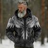Men S Flannel Hooded Zip Up Sweatshirt 3d Print Winter Warm
