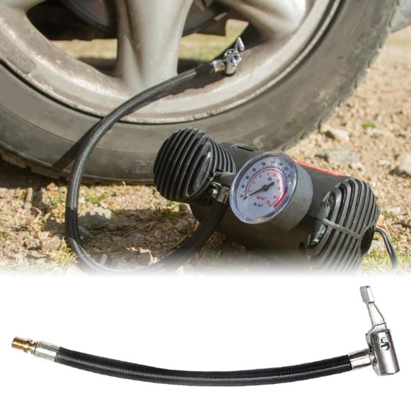 Adaptateur de tuyau de pompe à air, Tuyau d'extension pour valves Schrader et Presta, Tube de mandrin de pneu à verrouillage 8'', Gonfleur de pneu universel