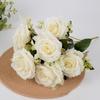 New 7 Heads Real Happy Flower 10 Colors Mini Natural Simulated Rose Photography Photo Gift Crystal Grass Bouquet Home Decorative