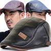 Men PU Leather Beret Higher Quality 2026 Autumn Winter Visor Flat Cap Warm Hat Berets Vintage England Newsboy Caps