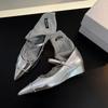 Women's Spring and Autumn 2025 Slope Heel Shoes Fashion Pointed Shallow Mouth Casual Single Shoes Trendy Versatile Flat Shoes