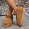 Snow shoes women's large size winter new flat-bottomed short cotton shoes piled thickened warm snow boots women