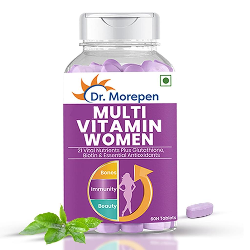 Dr. Morepen Multivitamin Tablets For Women With Calcium Vitamin D3 And 21 Nutrients For Daily Energy And Immunity 60 Tablets