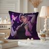 V-Valorant CLOVEGame Cushion Cover Anti-dustmite Pillowcase Invisible Zipper Silky Short Plush Sofa Cushion Cover