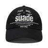 SUADE MIXED LOGO BALL CAP [BLACK]