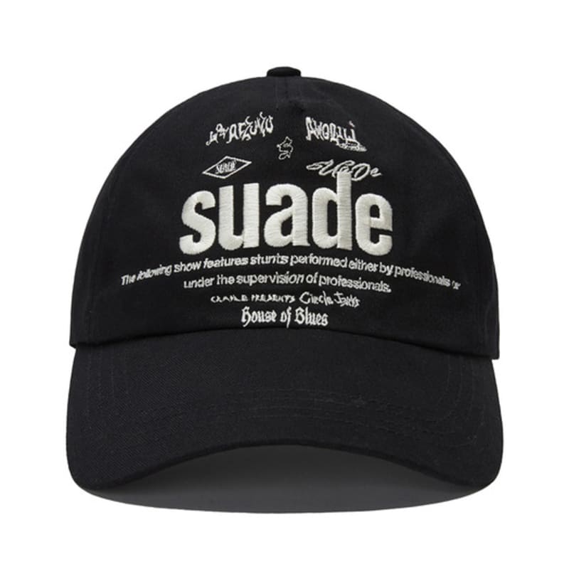 

SUADE MIXED LOGO BALL CAP [BLACK] FREE