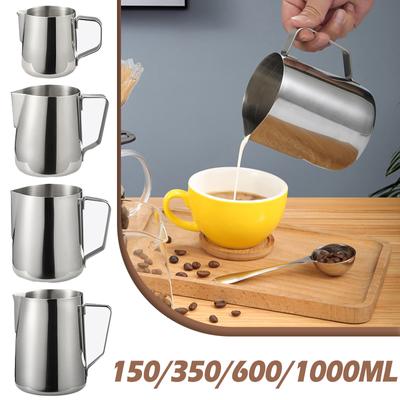 Edelstahl-Milch-/Kaffeeaufschäumkännchen, Aufschäumer, Latte-Behälter, Metallkrug