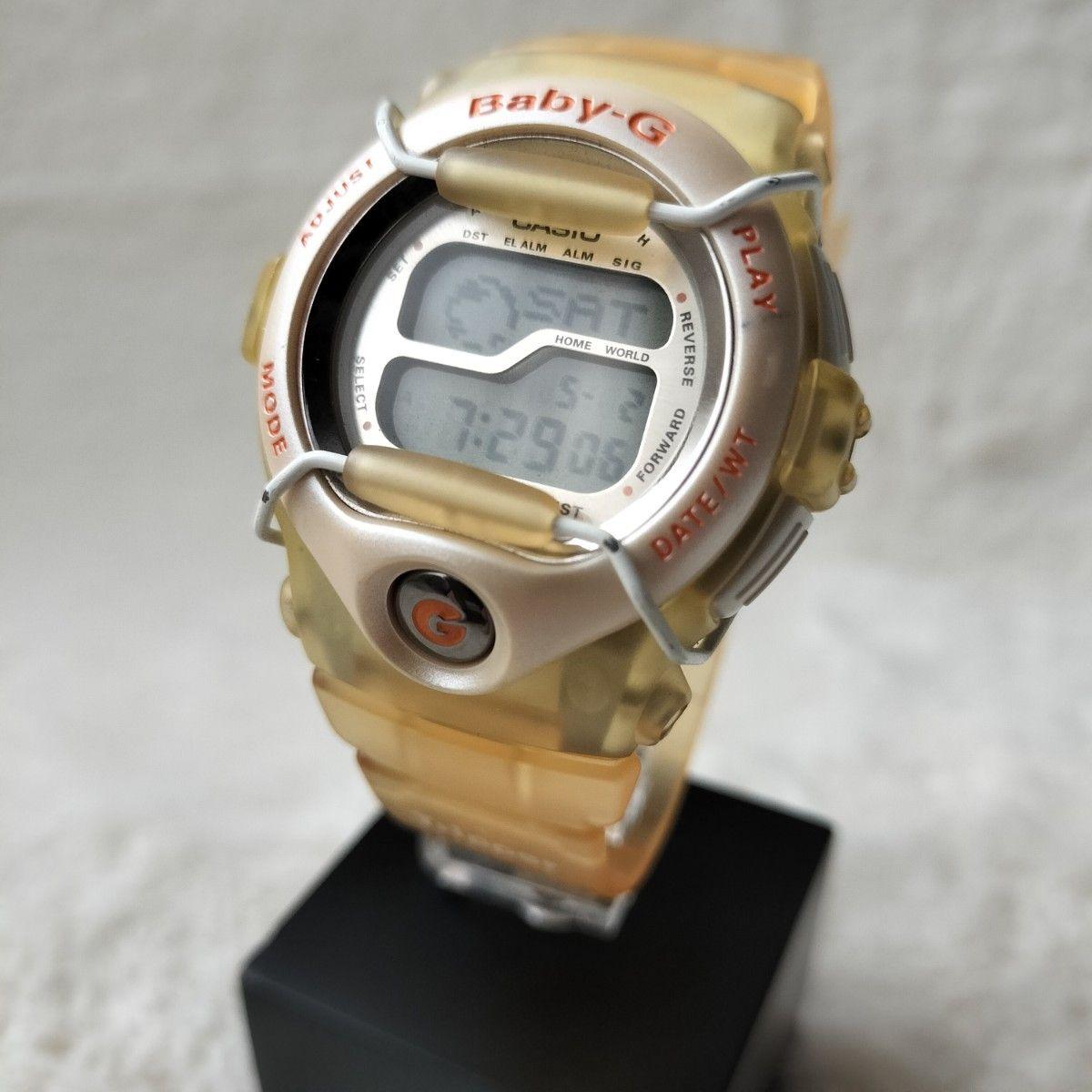 [First come, first served!!] Baby-G  Digital wristwatch clear orange color