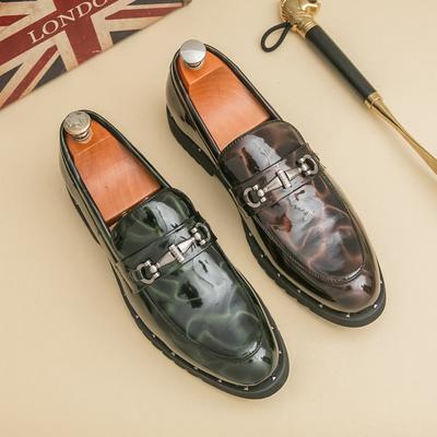 Chaussures en cuir pour hommes en métal Mode style boîte de nuit tendance fête Extérieur rue Chaussures de travail quotidiennes de coiffeur 38-46 Grande Taille