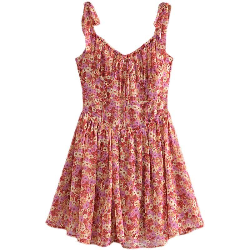 

Love New Arrival Young Adult Summer Dress Sling Broken flowers(High quality) S