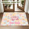 Crystal Velvet Square Rug Custom NameKirby Pattern Non Slip Home Floor Decor Rug