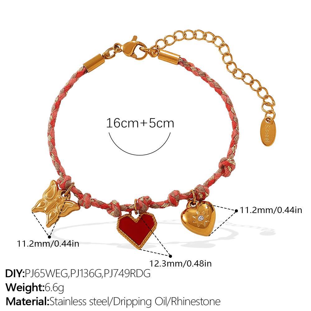 Fashion DIY pendant bracelet stainless steel gold-plated non-fading strawberry cherry necklace jewelry women