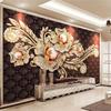 3d Jewel Diamond Pearl Flower Wall Murals European Style Soft Bag Background Mural Living Room Bedroom Wallpaper