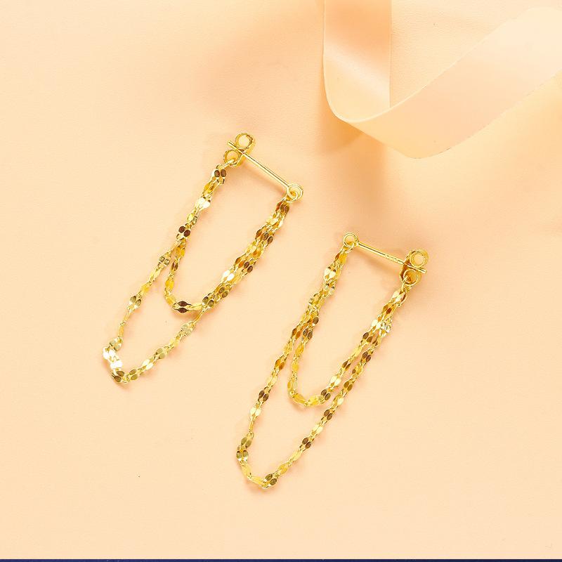 

Двухслойные серьги-гвоздики с бахромой в форме губы, женская корейская версия, маленькие и изысканные, темпераментные, универсальные и тонкие серьги