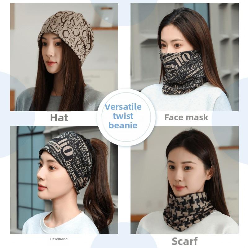 Cashmere Enlarged Version of Twisted Hat, Changeable Scarf in Autumn and Winter, Women's Thickened Abrasion, Warm and Windproof
