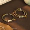 Tan Wangqing Natural Green Sandalwood & Hetian Jade Silver Bracelet - New Chinese Ancient Style Gift for Women