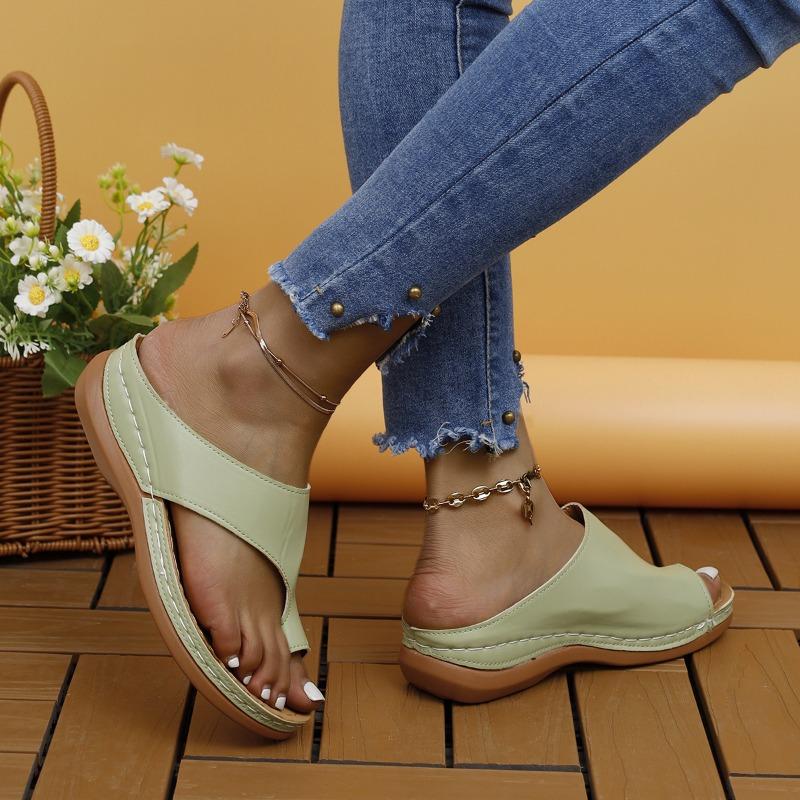 Flip-Flop Große Größe Keilabsatz Damenschuhe Standalone Strandschuhe Damenschuhe