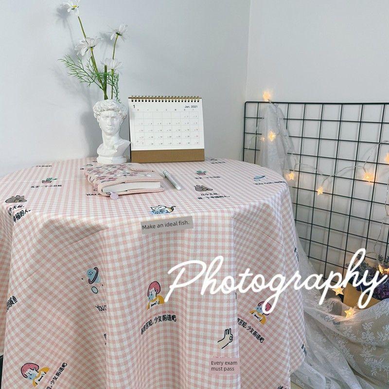 

Korean-Style Instagram-Style Cartoon Girl-Style Tablecloth Super cute Young Adult [study hard]] 80*120cm