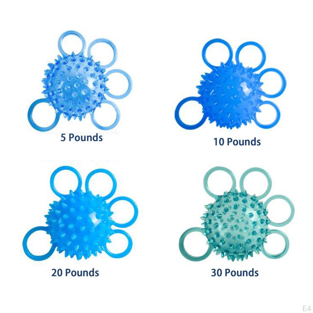 Handheld Grip Ball Five Strengthening Massage Squeeze Stress Strength Training for Adults Athletes