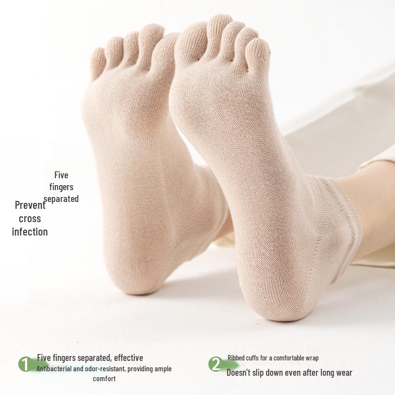 Free Shipping: 10 Pairs of Women's Summer Breathable Cotton Toe Socks - Invisible & Thin Design