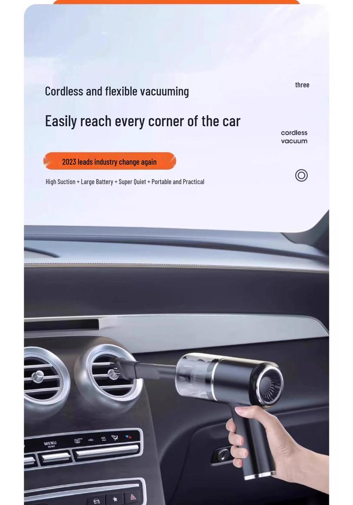 Dual-Function Wireless Handheld Vacuum & Blower for Car and Home - High Suction, Rechargeable.