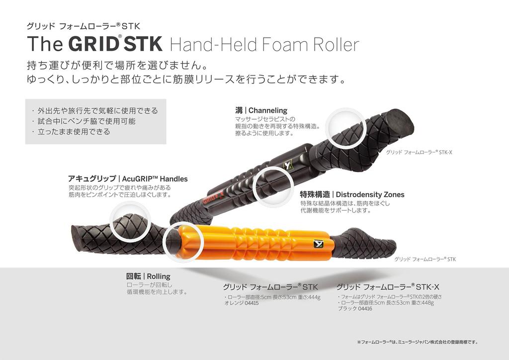 Japanese TRIGGERPOINT Grid Foam Roller STK Orange 04415 Myofascial Release Handheld [Genuine Product]