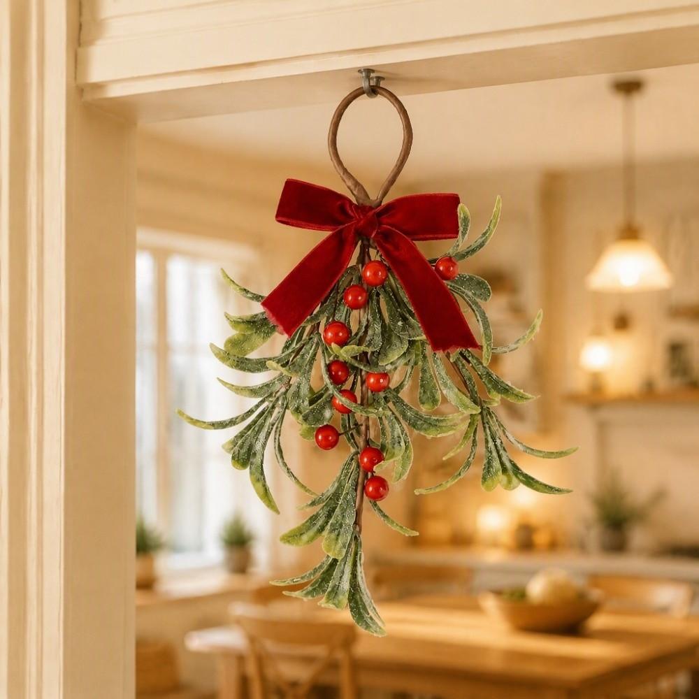 Lifelike Artificial Christmas Tree Wreath With Bowknot Xmas Tree Decoration Holiday Party