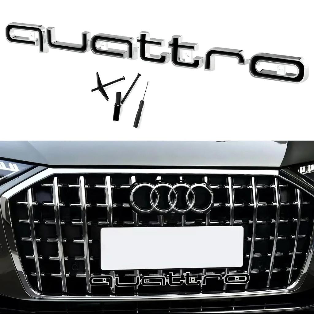 For 108a car front grille quattro badge suitable for S4 S5 RS3 RS4 RS6 A3 A4 A5 A6 A6L A7 A8 Q3 Q5 Q7 S3 Q1 Q2 A1a108