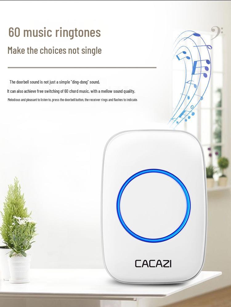 Wireless Home Doorbell, Self-Powered, Ultra-Long Range, No-Drill, 86 Type Design, Outdoor, Includes Elderly Call Button, One-to-Two System