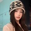 Knitted Hat Women's Autumn and Winter Wool Blended Retro Wool Hat Warm Big Head Circumference Cold Hat Headgear Hat