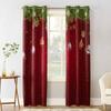 Christmas Lantern Ball Pine Branches Ribbons Snowflakes Blackout Curtains For Living Room Bedroom Window Treatment Blinds Drapes