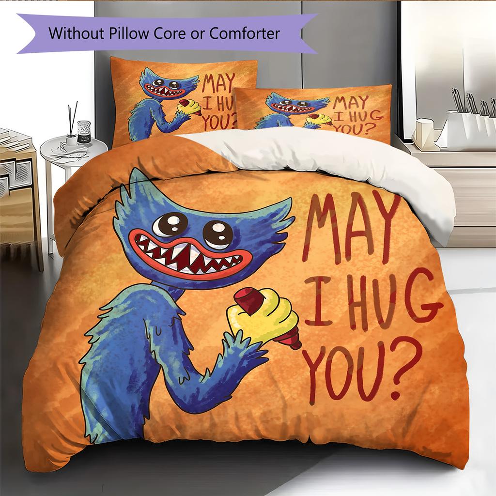 Wogi Pattern Bedding Quilt Set Home Decoration Gift (1 * duvet cover + 2 * pillowcase without core)