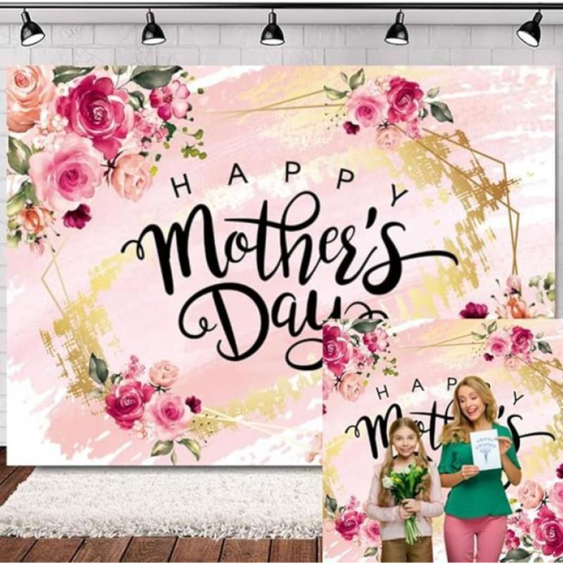 Temu Flowers Mother's Day Party Celebration Decorative Background Cloth Courtyard Decoration