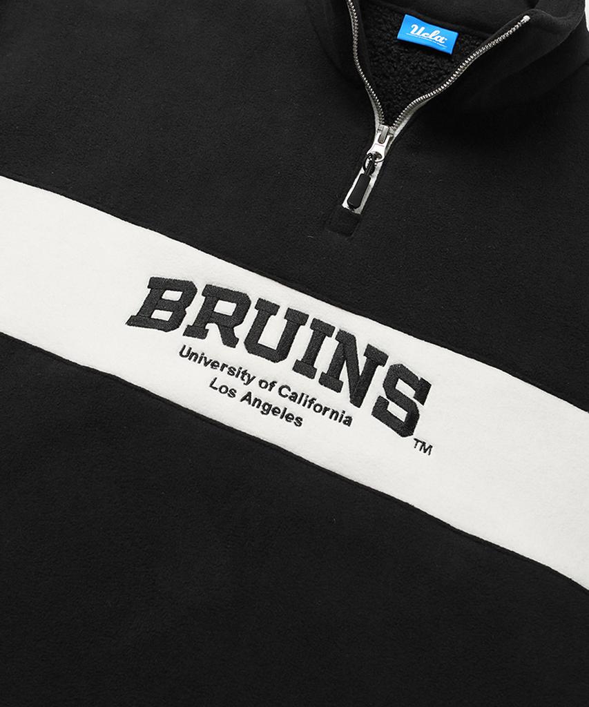 UCLA Unisex Polar Fleece Boa Half-Zip Block Sweatshirt [Black](Uzbltb2_39)