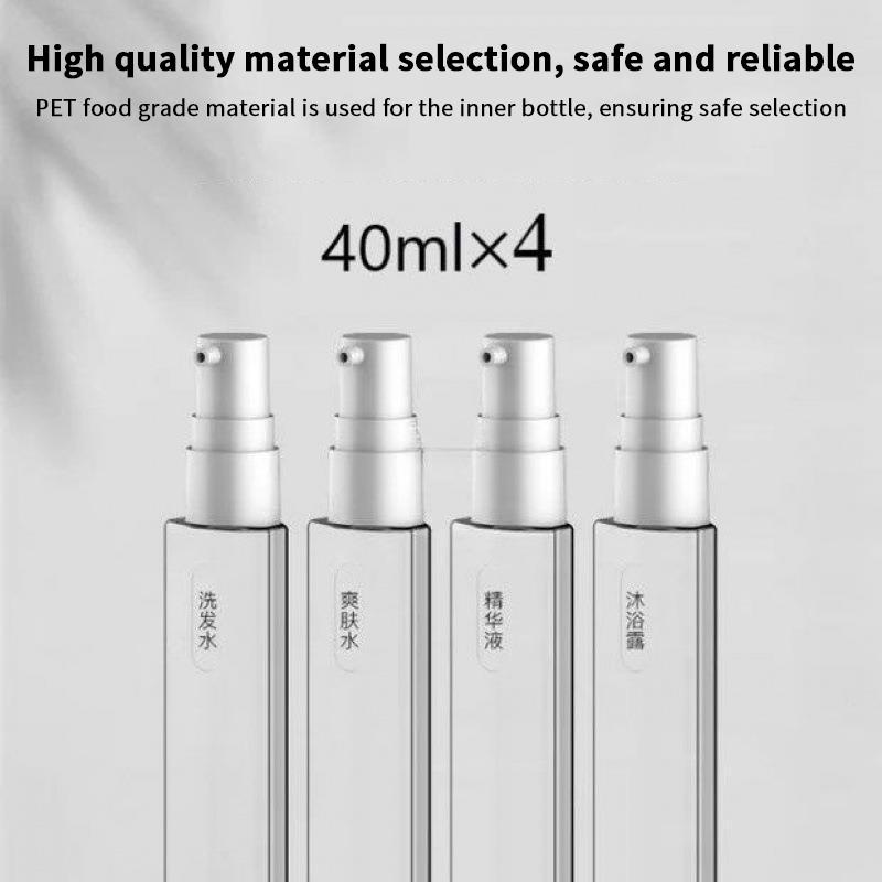 Travel Dispenser Split Bottle Shampoo Lotion Shower Gel Soap Bottle 4 In 1 Empty Sub-Bottle Press Container Bottles