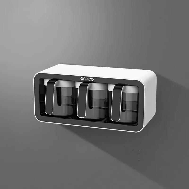 3Bottle Spice Rack Wall Mount Kitchen Storage Rack Seasoning Box Sugar Salt Container Organizer Jar Spice Holder Kitchen Storage