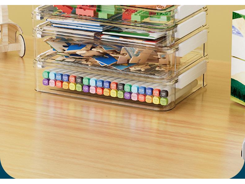 Transparent Dustproof Lego Toy Organizer Box for Children's Puzzles and Building Blocks - Large Capacity