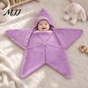 Cute Baby Photo Outfit Star Knit Sleep Sack, Christmas Newborn Swaddle with Hood, Festive Sleepwear Soft Wool Yarn Romper for 0-3 Months, Holiday
