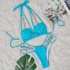 Bikini Crystal Diamond Swimsuit Bandage Cutout Split Swimsuit