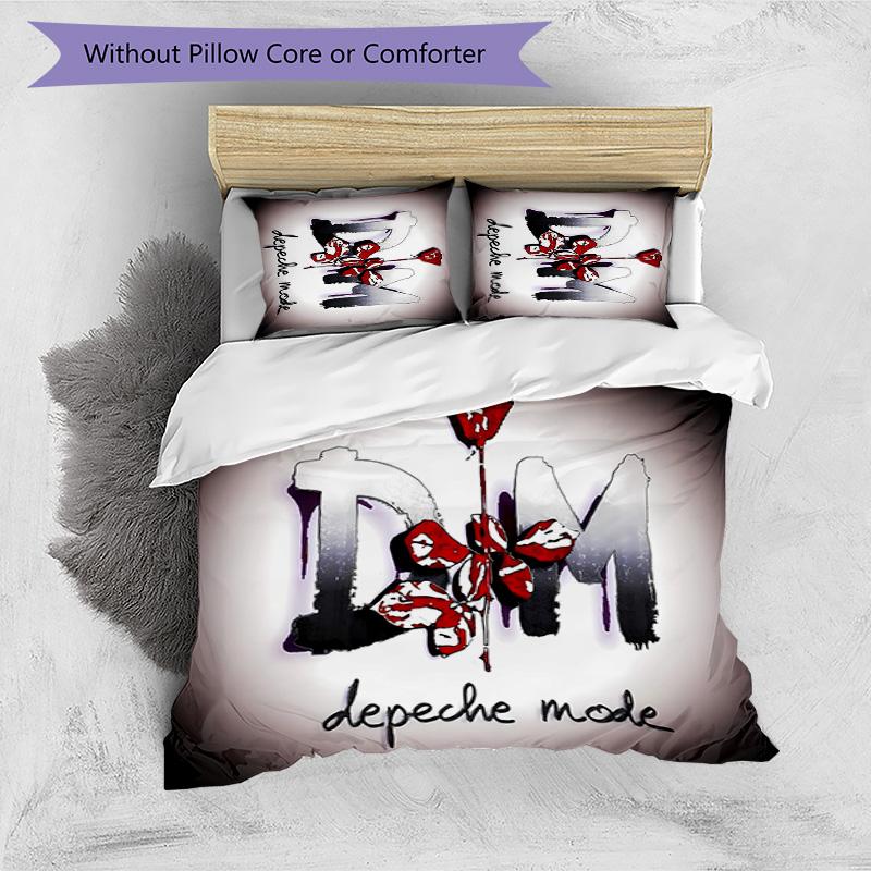 3pcs Depeches Band Mode pattern bedding set duvet cover set includes duvet cover &pillowcases, perfect all season bedroom decoration & gift