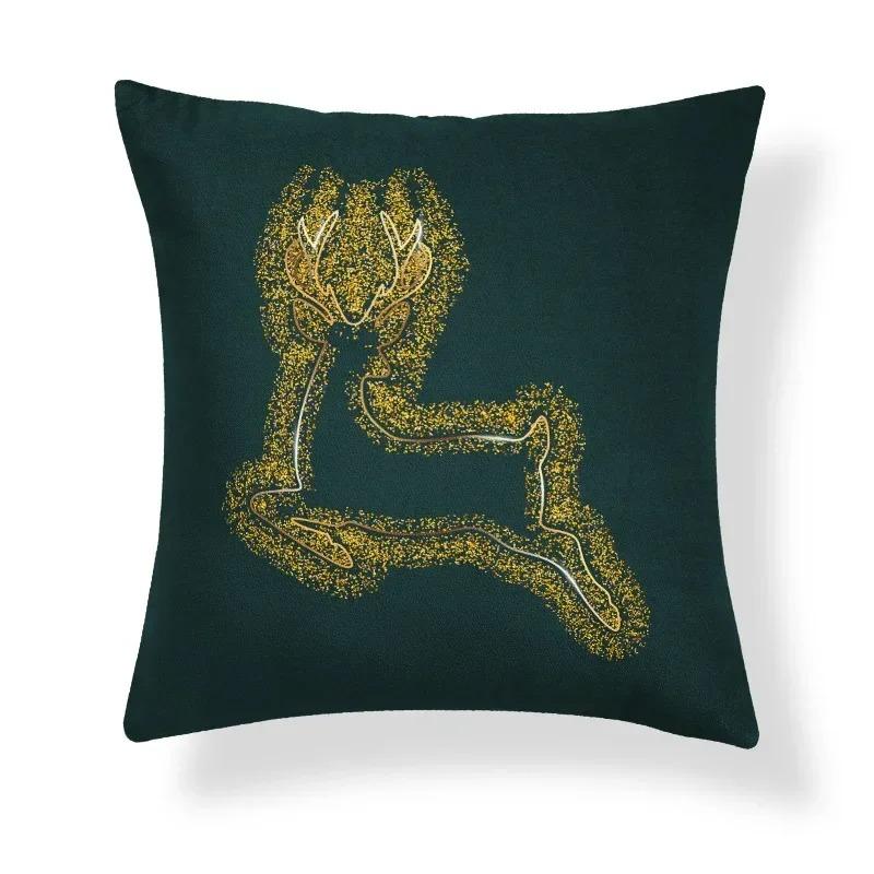 Retro Ethnic Style Art Pattern Light Luxury Gold Bedroom Living Room Sofa Seat Decorative Cushion Cover Geometric Pillowcase